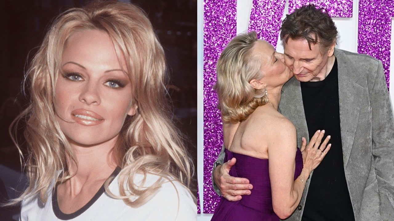 Bom sex" Pamela Anderson và Liam Neeson làm điều bất ngờ trong show truyền  hình trực tiếp