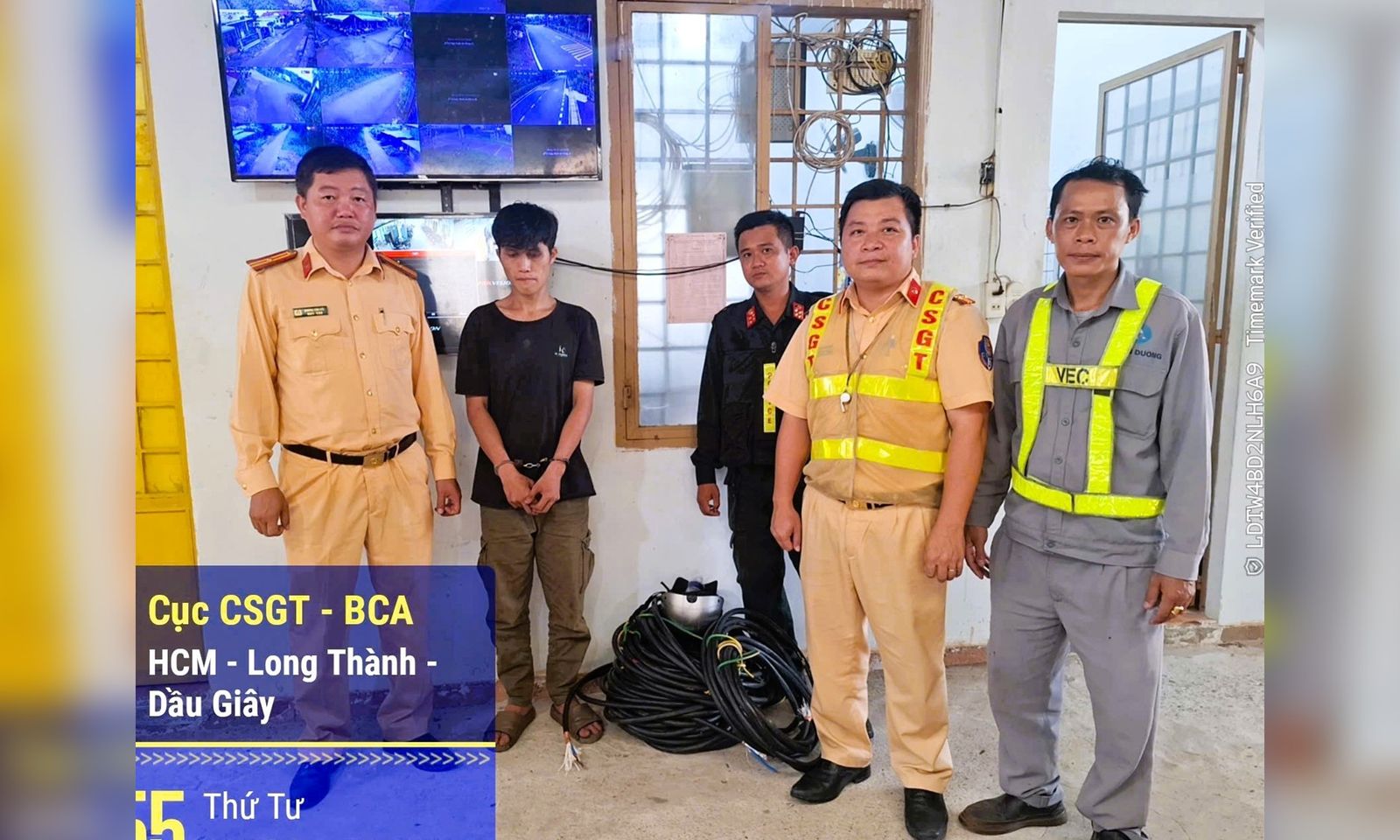 Bắt quả tang đối tượng trộm cắp dây điện tại trạm phát sóng Mobifone