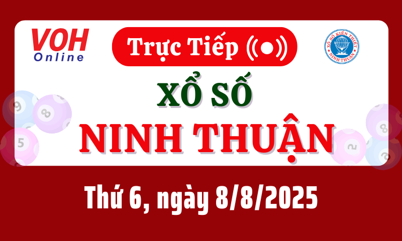 XSNT 8/8 - Kết quả xổ số Ninh Thuận hôm nay thứ 6 ngày 8/8/2025