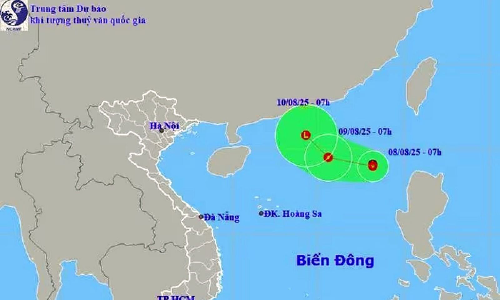 Áp thấp nhiệt đới mạnh cấp 6 giật cấp 8 gây mưa dông, gió mạnh trên biển