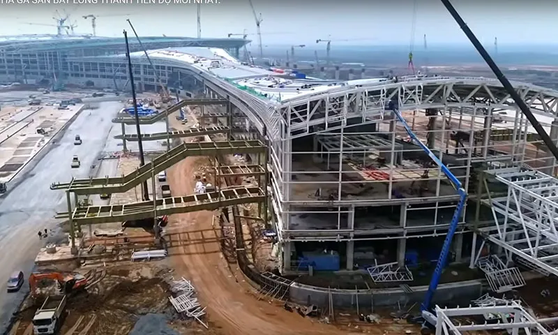Nhà ga sân bay Long Thành đang được khẩn trường thi công