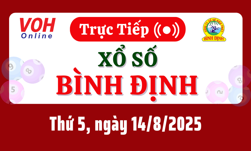 XSBDI 14/8 - Kết quả xổ số Bình Định hôm nay thứ 5 ngày 14/8/2025