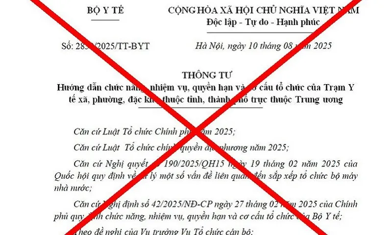 Bộ Y tế cảnh báo về văn bản giả mạo liên quan trạm y tế  