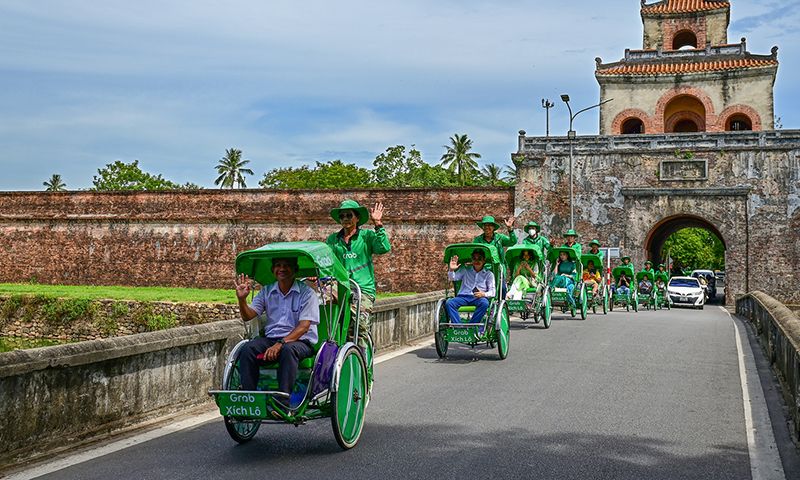 Grab xích lô đã được triển khai chính thức tại Huế