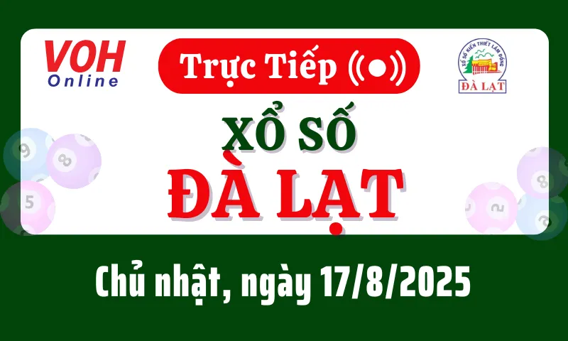 XSDL 17/8 - Kết quả xổ số Đà Lạt hôm nay chủ nhật ngày 17/8/2025