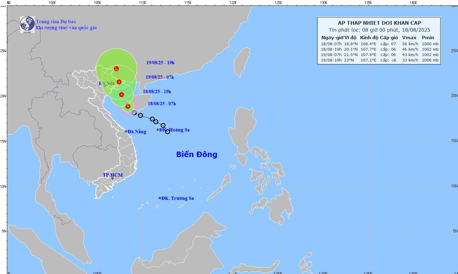 Áp thấp nhiệt đới trên vịnh Bắc Bộ gây mưa lớn, cảnh báo gió mạnh và lũ
