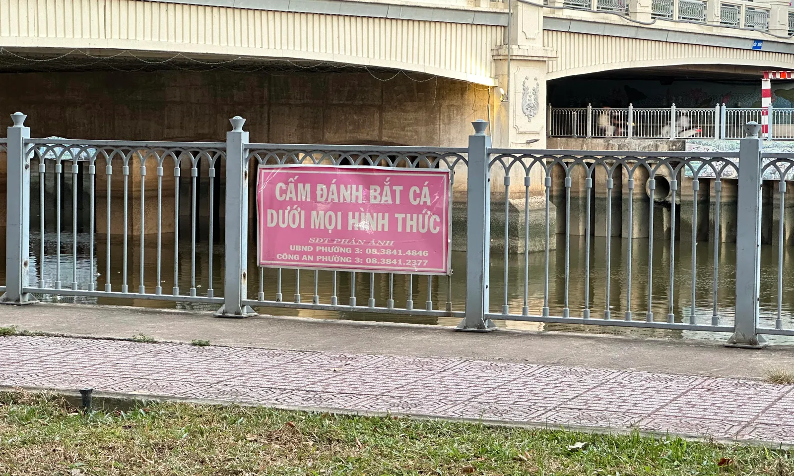 Bất chấp biển cấm, người dân vô tư câu cá tại bờ kè 