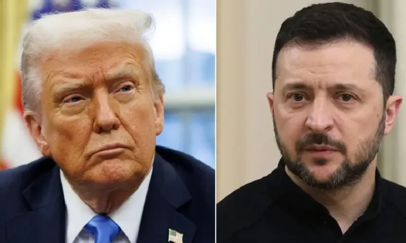 Tổng thống Mỹ Donald Trump (trái) và Tổng thống Ukraine Volodymyr Zelensky. Ảnh CNN