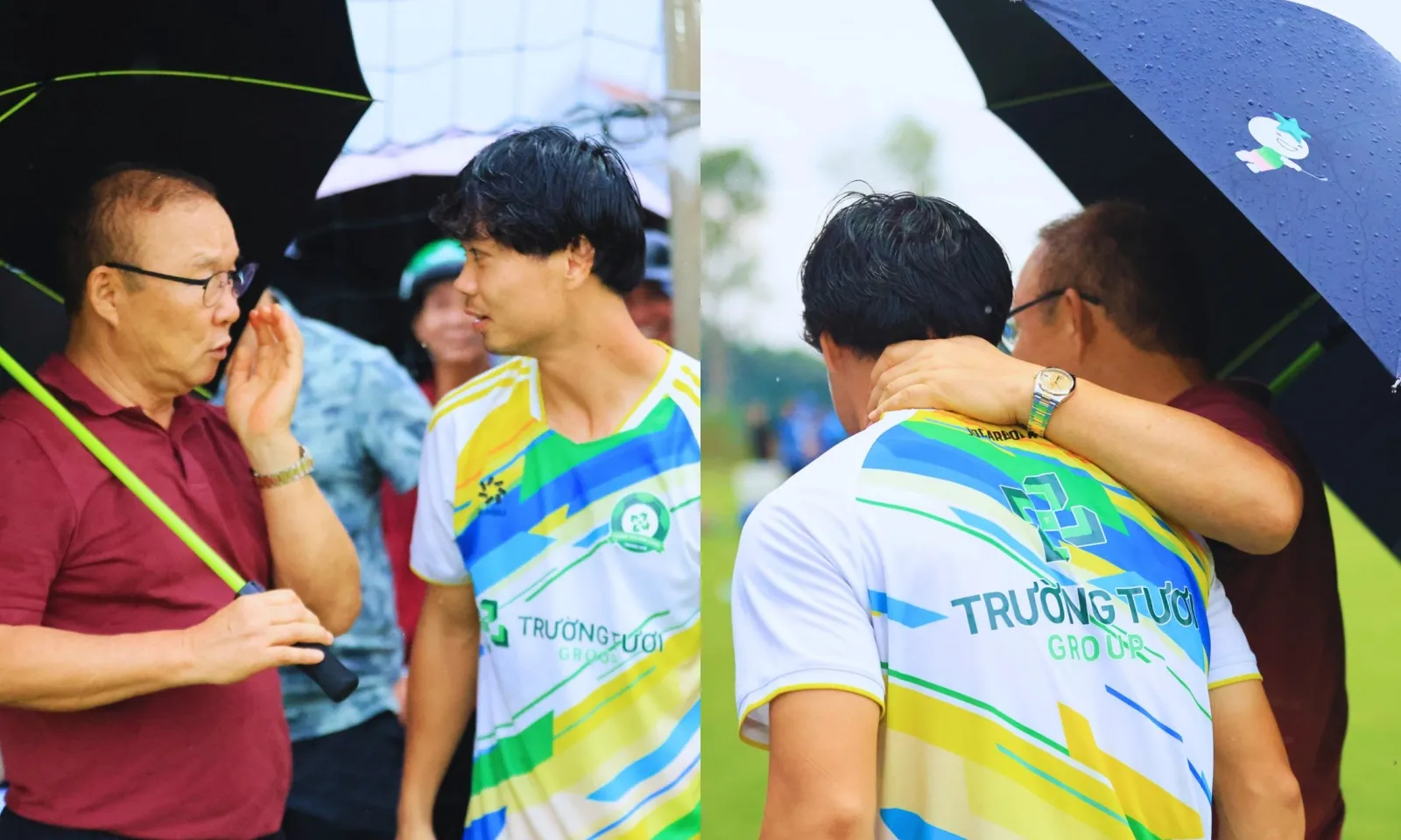 Thầy Park lau trán cho Công Phượng, ôm trò cưng trìu mến