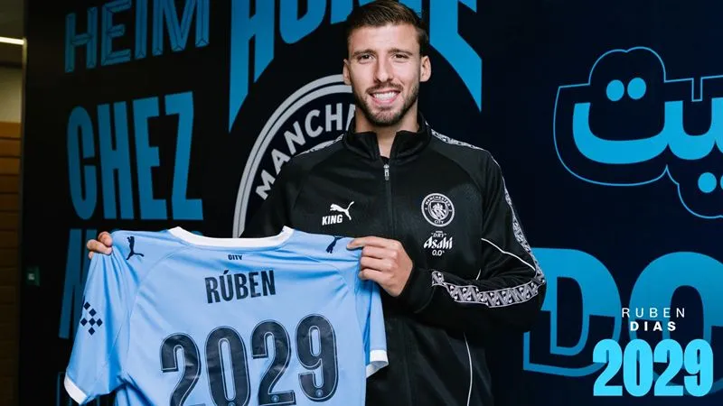 Ruben Dias gia hạn hợp đồng với Man City. Ảnh: Trang chủ Man City