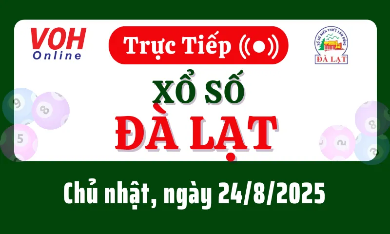 XSDL 24/8 - Kết quả xổ số Đà Lạt hôm nay chủ nhật ngày 24/8/2025