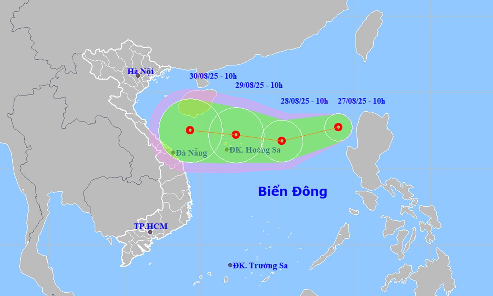 Áp thấp nhiệt đới mạnh cấp 6-7 trên biển Đông, sóng cao 2-4m