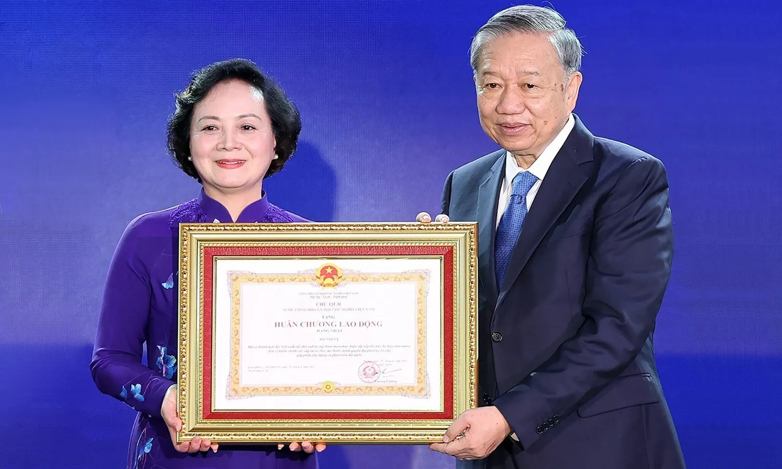 Tổng Bí thư Tô Lâm dự lễ Kỷ niệm 80 năm thành lập Bộ Nội vụ