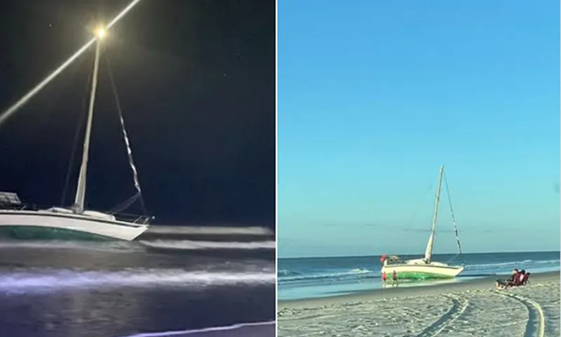 Chiếc thuyền buồm bí ẩn dạt vào bãi biển Nam Carolina