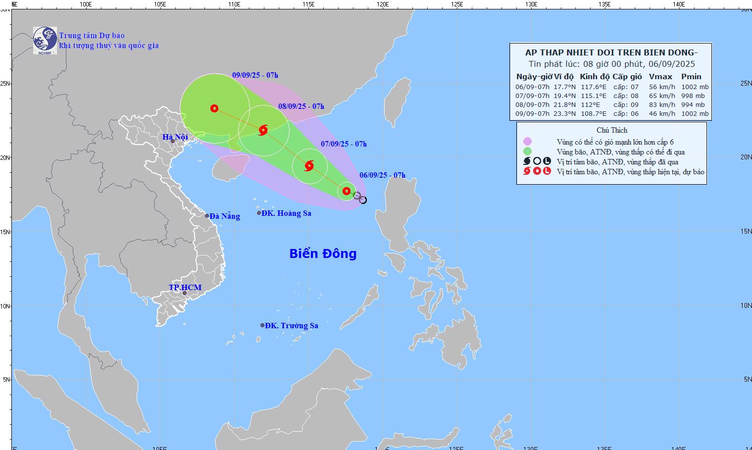 Áp thấp nhiệt đới trên Biển Đông khả năng mạnh lên thành bão