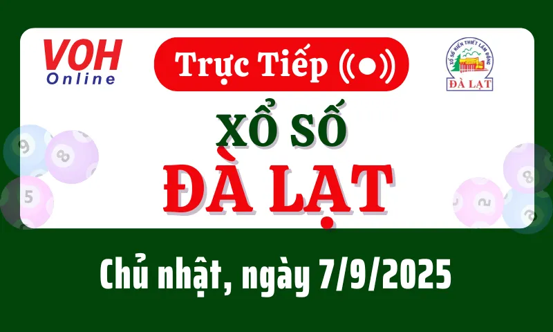XSDL 7/9 - Kết quả xổ số Đà Lạt hôm nay chủ nhật ngày 7/9/2025