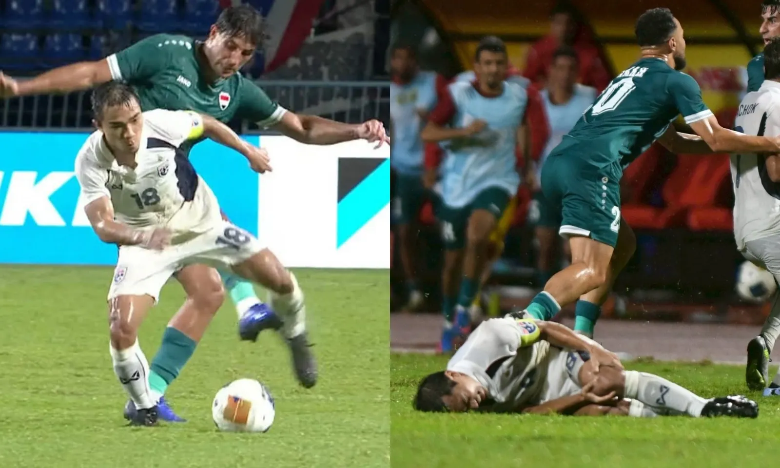 Chanathip bị đá thẳng vào chân, tuyển Thái Lan để thua Chung kết King's Cup