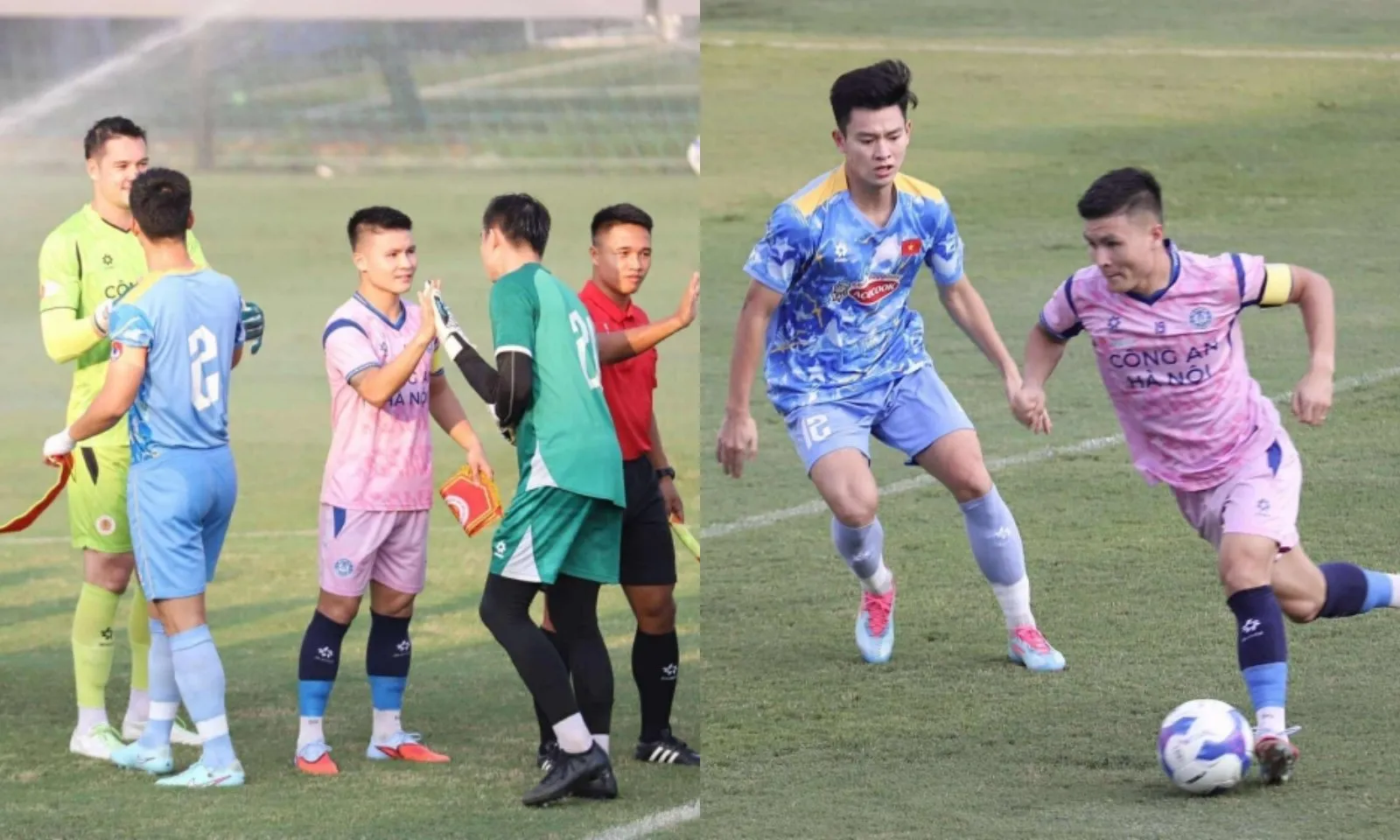 Xin rút lui vì chấn thương, Quang Hải ra sân cho CAHN đấu tập với ĐT Việt Nam