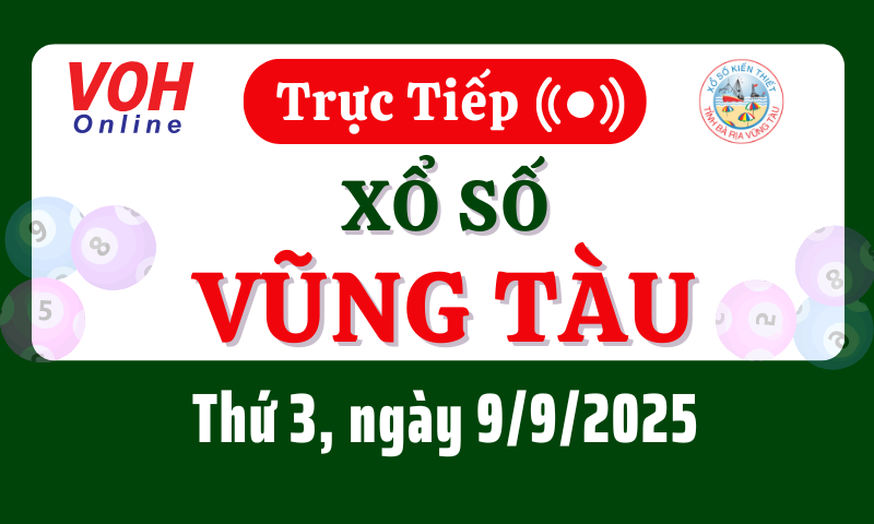 XSVT 9/9 - Kết quả xổ số Vũng Tàu hôm nay thứ 3 ngày 9/9/2025
