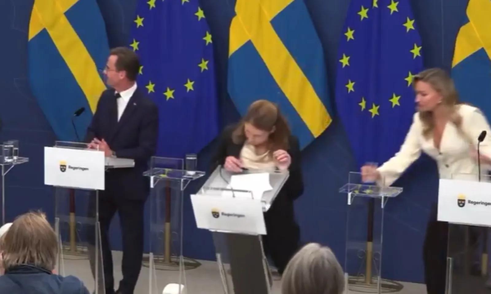 Bộ trưởng Y tế Thụy Điển ngã gục trong buổi họp báo ngày đầu nhậm chức