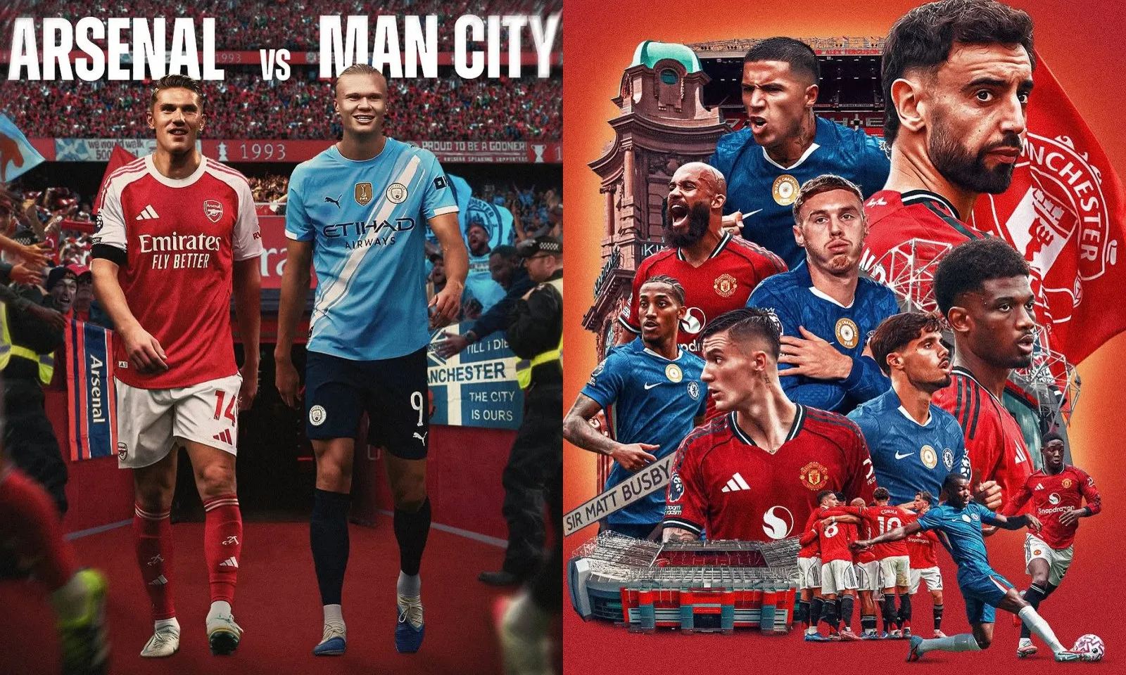 Lịch thi đấu Ngoại hạng Anh vòng 5: Arsenal vs Man City | MU vs Chelsea