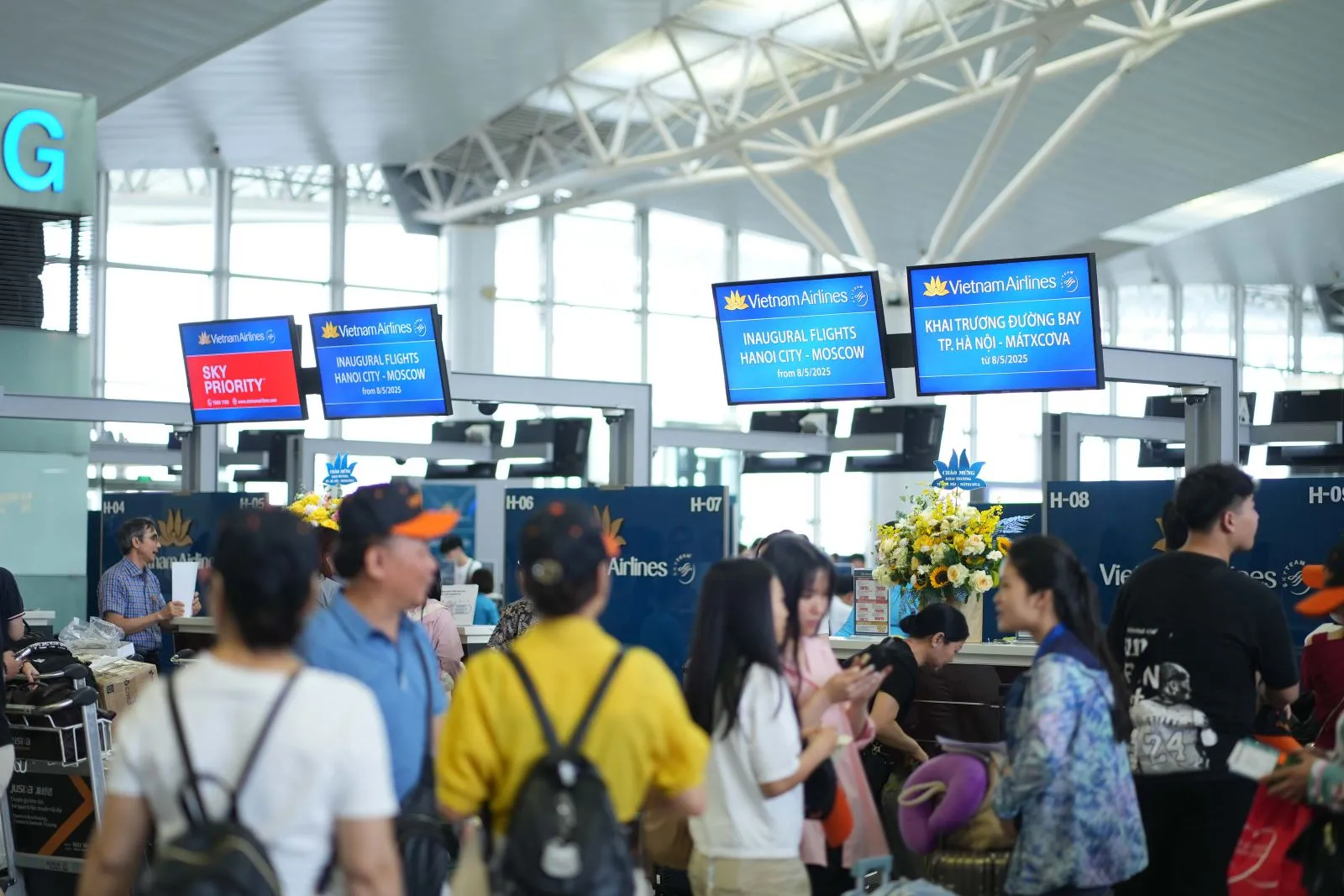 Ảnh 3_ Chuyến bay mang số hiệu VN63 với 254 hành khách, đạt tỷ lệ lấp đầy 100_