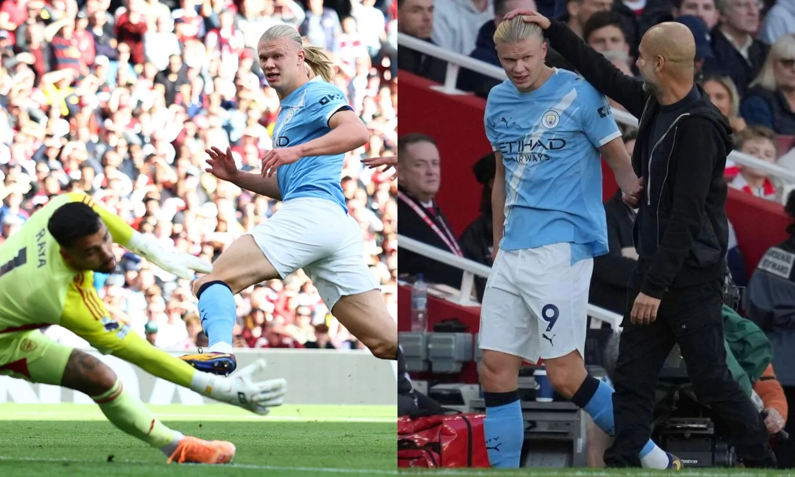 Haaland ngạo nghễ thách thức Arteta, Pep tiết lộ lý do rút khỏi sân sớm