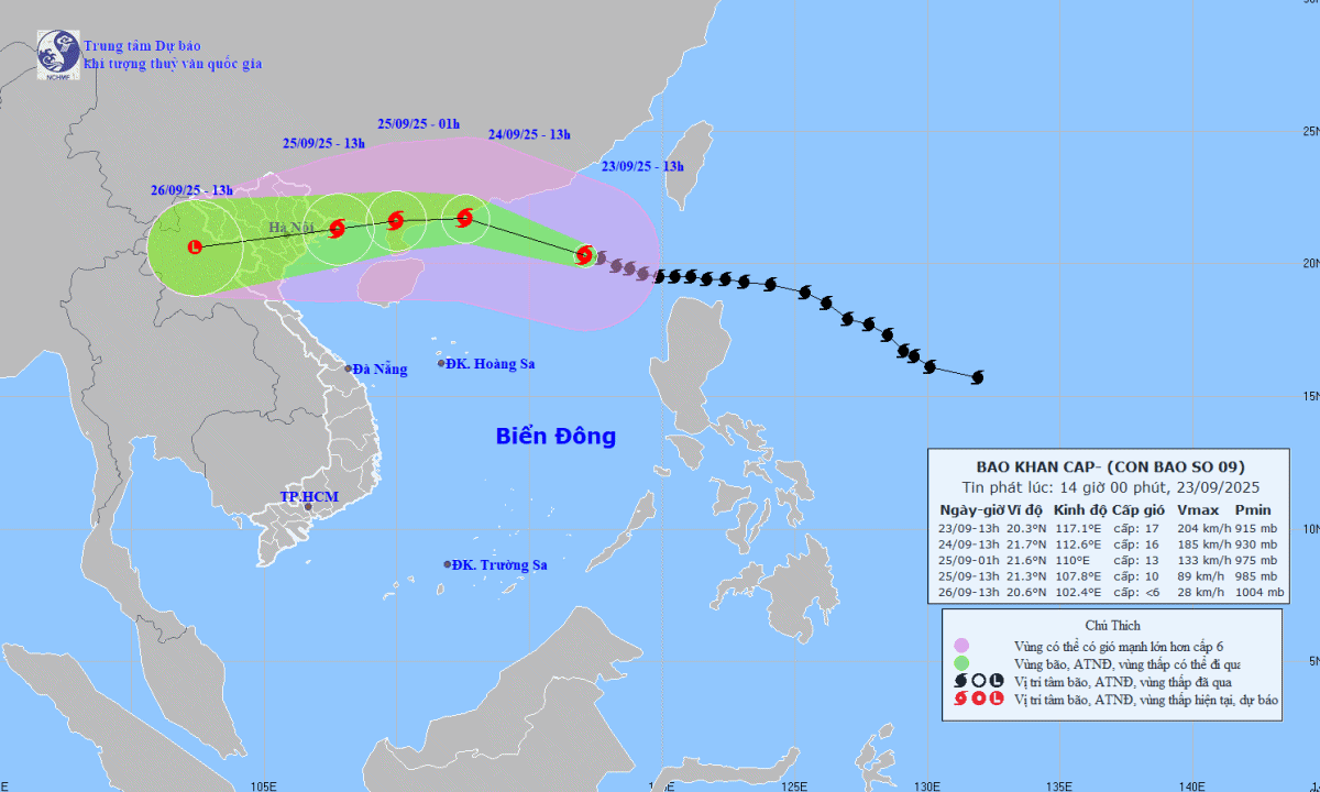 Siêu bão Ragasa tiến gần: Quảng Ninh - Hải Phòng tâm nguy hiểm, mưa lớn dồn dập