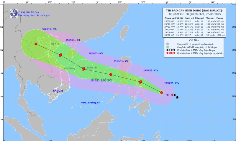 Bão Bualoi di chuyển nhanh, sắp vào Biển Đông