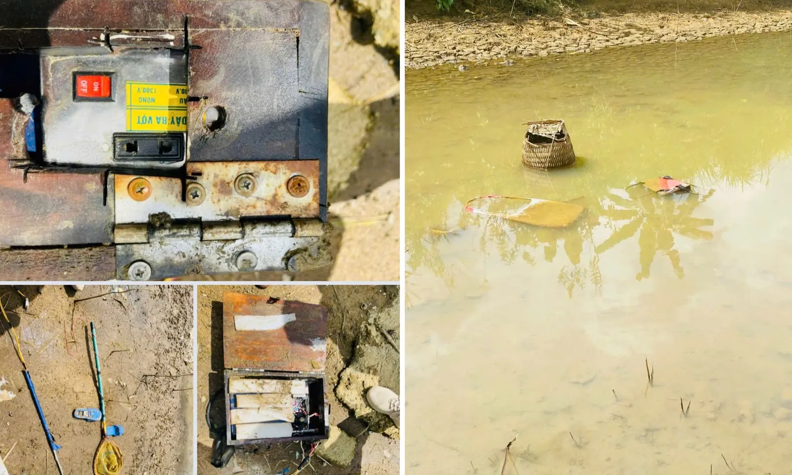 Sử dụng kích điện đánh cá, người đàn ông bị điện giật tử vong trong ao cá của gia đình