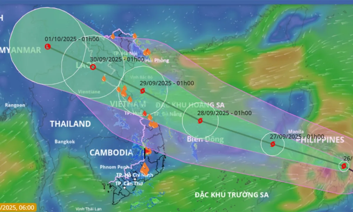 Bão Bualoi có xu hướng mạnh lên, giật cấp 14