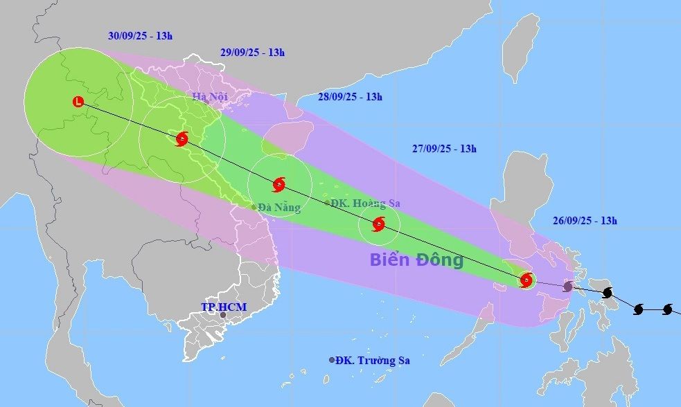 Bão Bualoi dự báo mạnh cấp 13 khi áp sát Bắc Trung Bộ