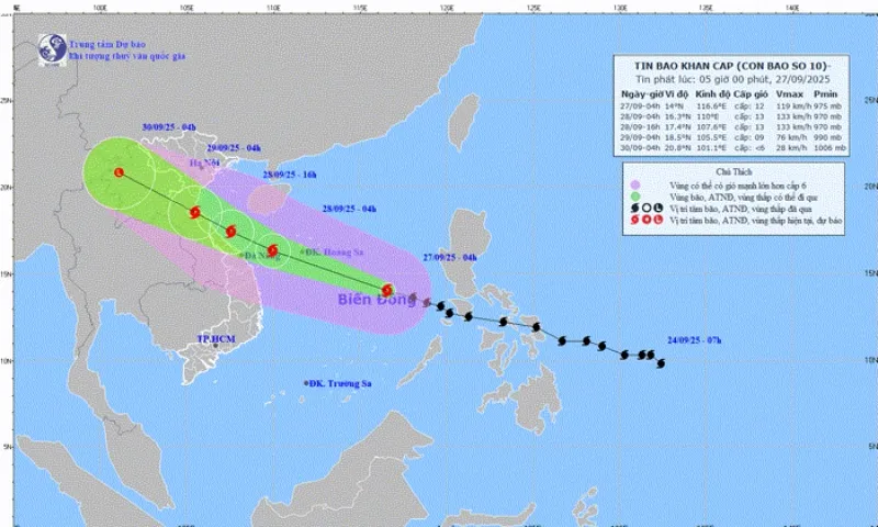 Bão Bualoi di chuyển nhanh, hướng vào Bắc Trung Bộ