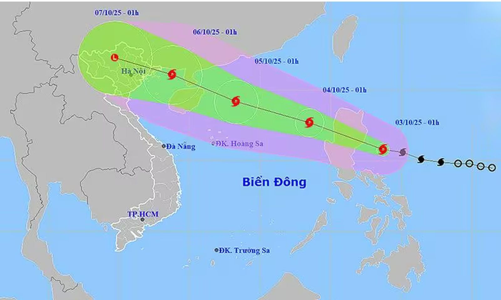Bão Matmo khả năng mạnh thêm vào ngày 4/10 khi đi vào Bắc Biển Đông