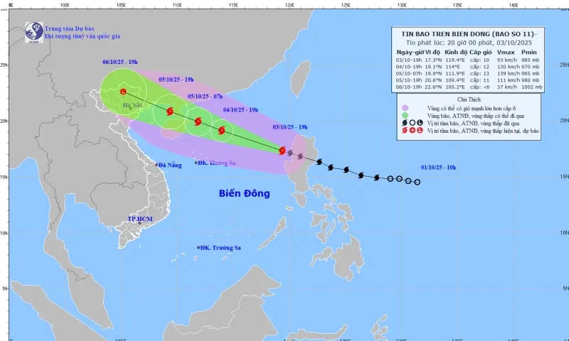 Bão số 11 giật cấp 16, tiến nhanh vào Bắc Biển Đông