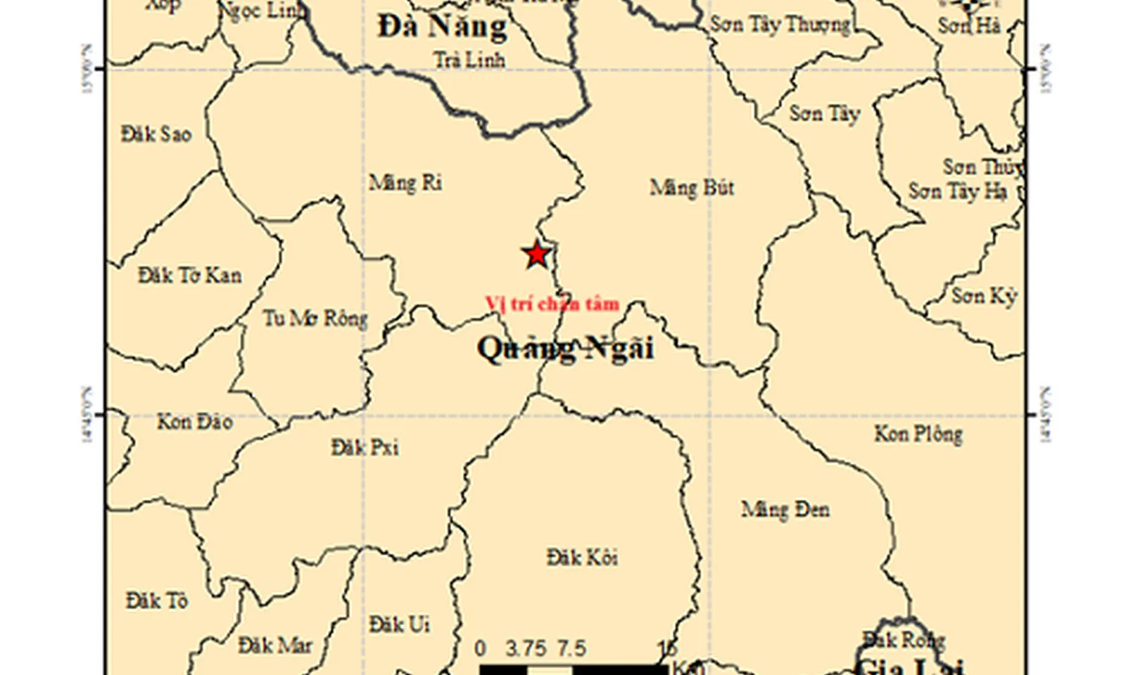 Quảng Ngãi ghi nhận thêm một trận động đất 