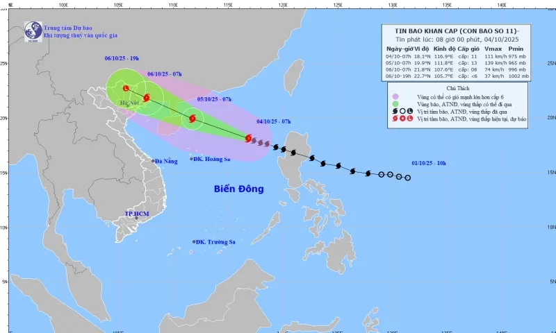 Bão số 11 áp sát Bắc Bộ, gió giật cấp 16, mưa lớn diện rộng