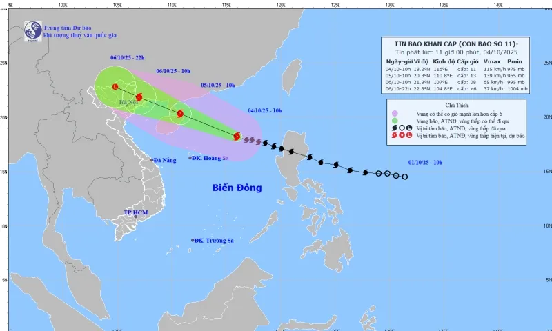 Bão số 11 trên Biển Đông, cảnh báo gió mạnh và mưa lớn ở Bắc Bộ