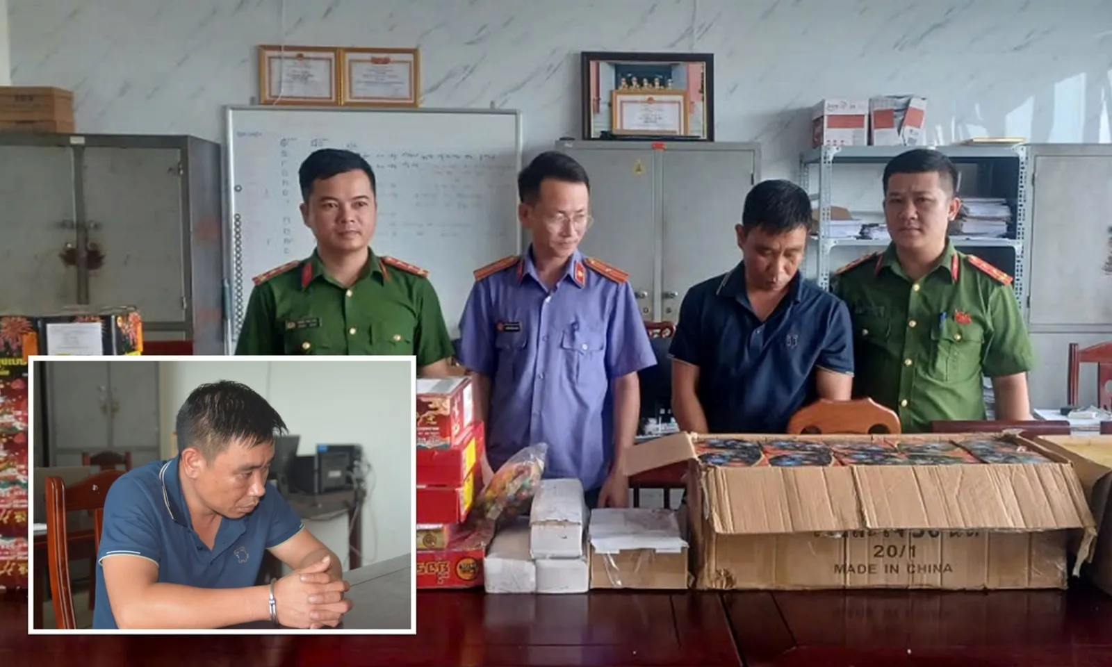 Bắt tài xế container vận chuyển hơn 125 kg pháo nổ và gần 100 viên hồng phiến