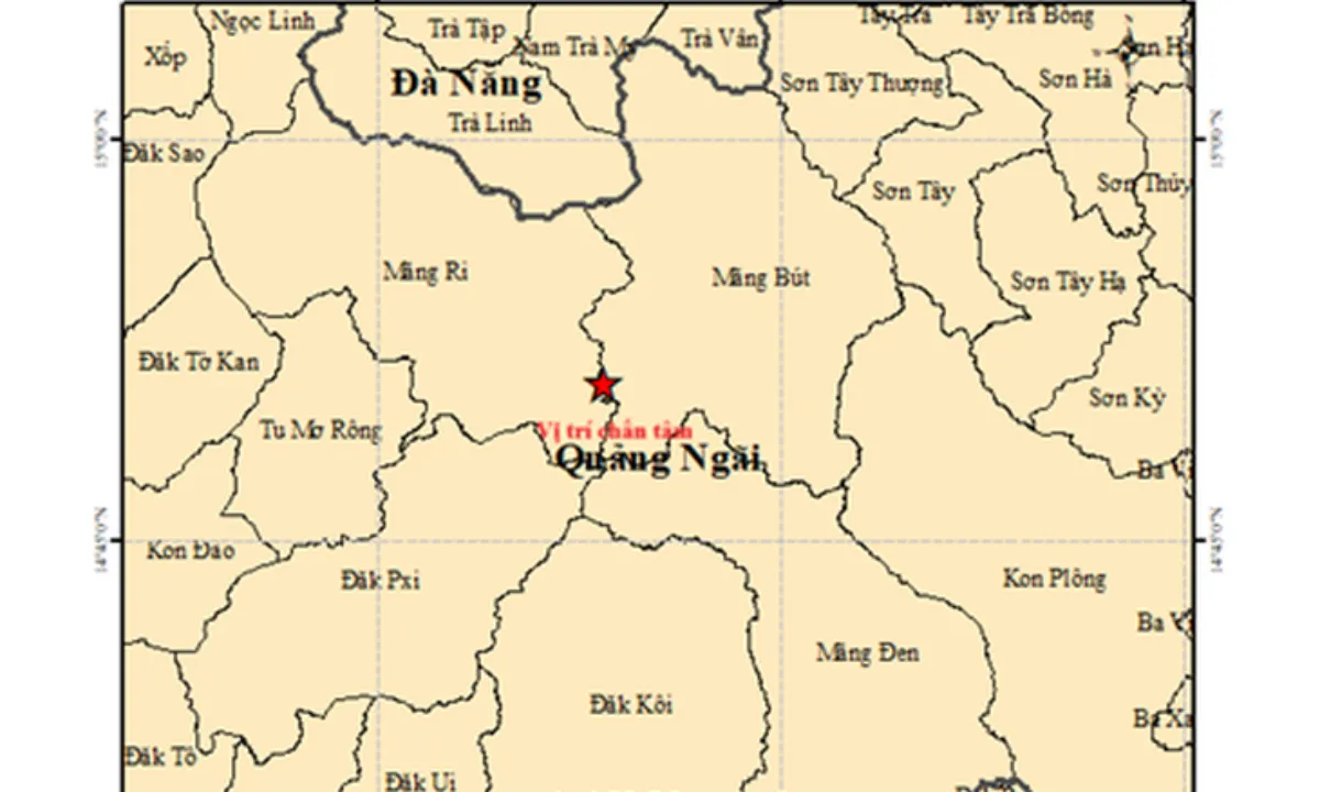 Quảng Ngãi động đất 4,9 độ lúc rạng sáng