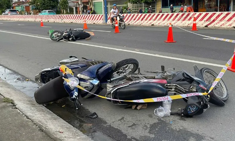 Hiện trường hai vu tai nạn xảy ra trên quốc lộ 13