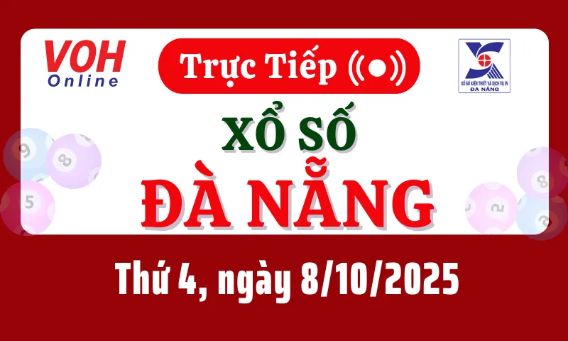 XSDNG 8/10 - Kết quả xổ số Đà Nẵng hôm nay thứ 4 ngày 8/10/2025