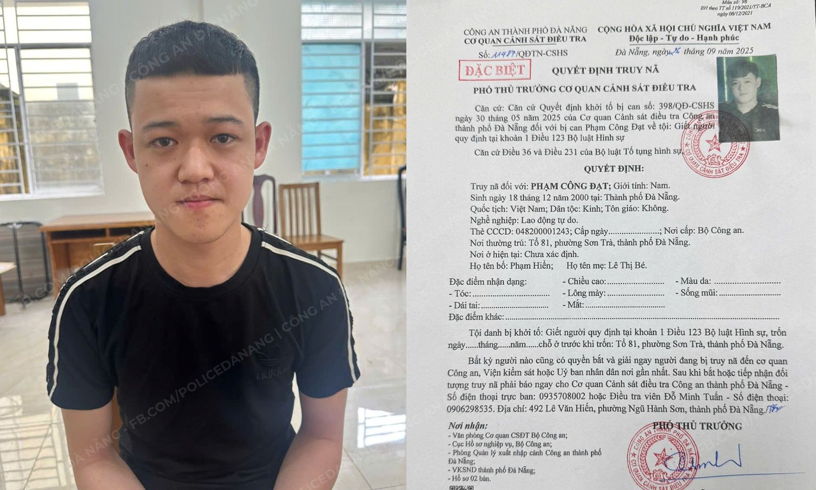 Nam thanh niên ra đầu thú sau hơn một năm giết người khi va chạm giao thông