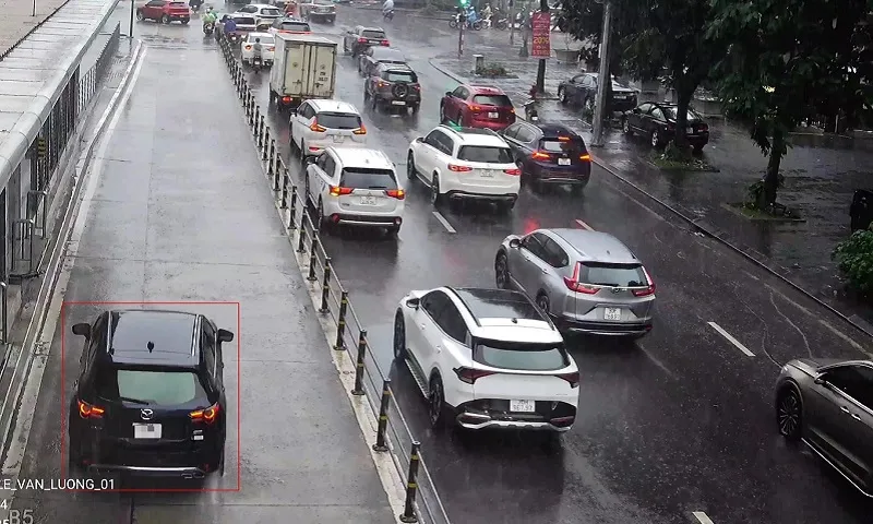 camera AI phát hiện phương tiện vi phạm ở Hà Nội - Ảnh Cục CSGT