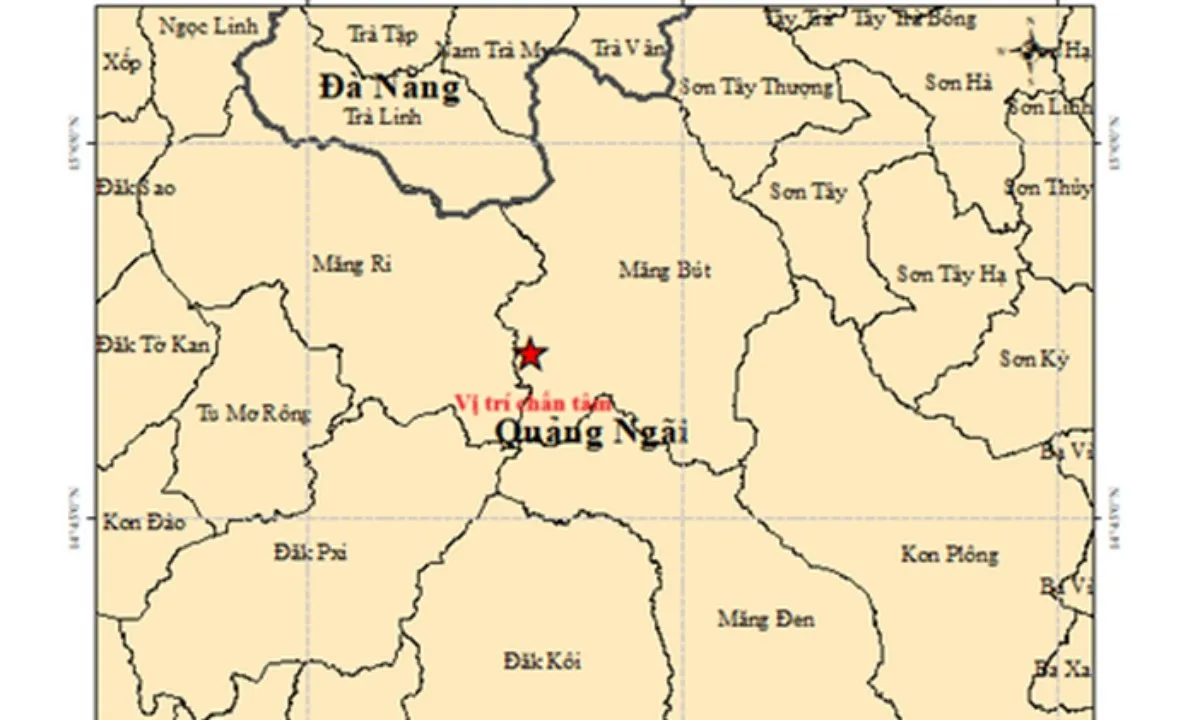 Liên tiếp 7 trận động đất ở Quảng Ngãi