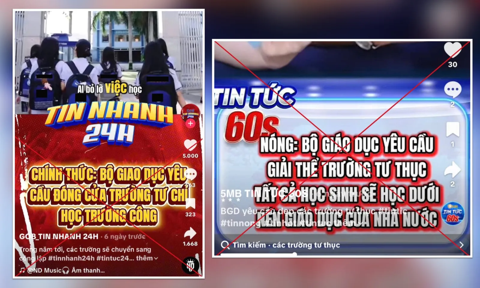 Thông tin “đóng cửa, giải tán các cơ sở giáo dục ngoài công lập” là ‘tin vịt’