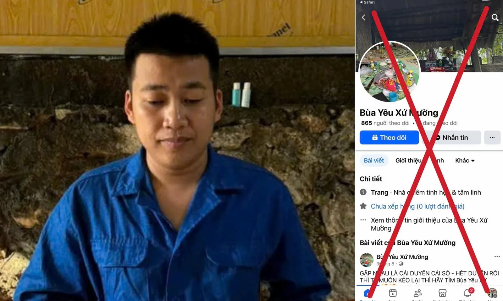 Bắt đối tượng lừa đảo bằng chiêu trò bán “bùa yêu”, “bùa làm ăn” trên mạng xã hội