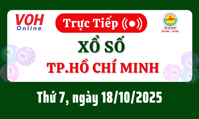 XSHCM 18/10 - Kết quả xổ số TP.HCM hôm nay thứ 7 ngày 18/10/2025