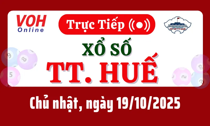 XSTTH 19/10 - Kết quả xổ số Thừa Thiên Huế hôm nay chủ nhật ngày 19/10/2025