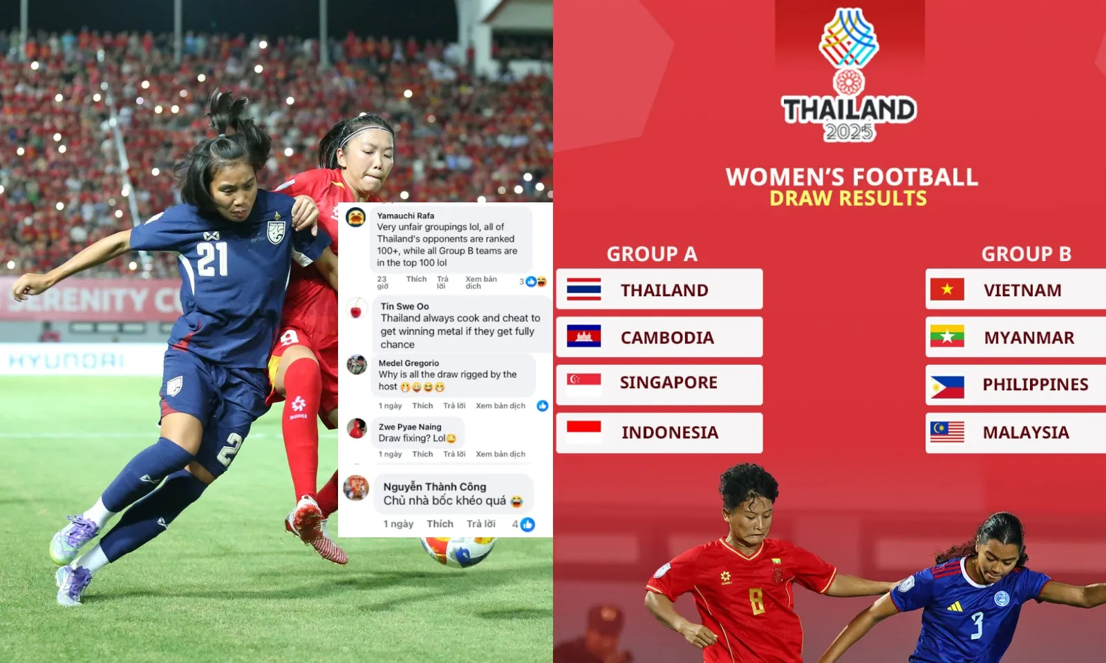 Fan Đông Nam Á nghi vấn Thái Lan gian lận bốc thăm SEA Games 33